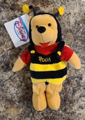 Disney Store & Parks Exclusive Mini Bean Bag Bumble Bee Pooh 8'' w/ Tag NEW n Bag