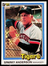 Sparky Anderson 1981 Donruss #370 Detroit Tigers