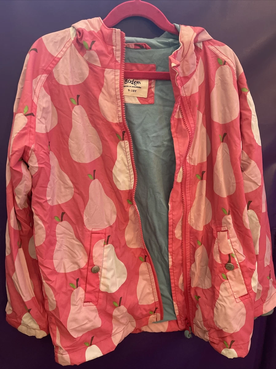 Mini Boden Pear RAINCOAT jacket PINK BLUE size 9 10 eBay