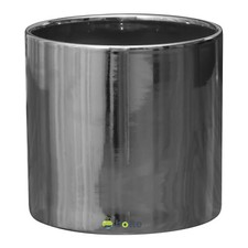 Keramik Blumenübertopf Blumentopf Pflanzkübel Glanz Silber weiss zylinderförmige