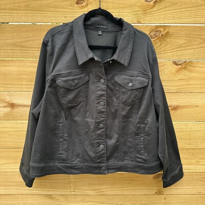 NWT Lane Bryant Black Denim Style Jacket Stretch Size 26 4X