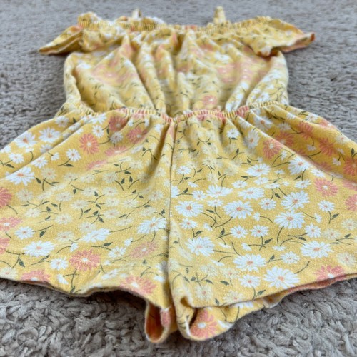 CHILDREN'S PLACE Yellow Floral Off-the-Shoulder Summer Romper Girl 4T Cinched - Picture 10 of 14