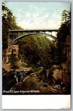 Upper Bridge Over Fall Creek Ithaca NY C1907 UDB Postcard M4