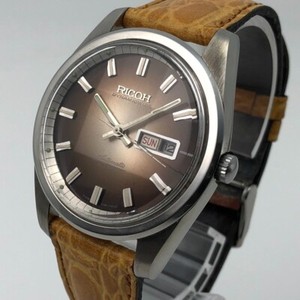 RICOH　Dynamic Wide機械式自動巻き　ライスブレス　稼働良好　美品 Yahoo!オークション -「ricoh dynamic wide」(メンズ腕時計) の落札