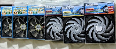 PC Fan bundle 120mm Scythe Gentle Typhoon AP15 AP13 and Slip Stream SY1225SL12M