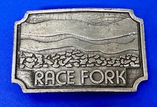 Race Fork Company Vintage Silver Tone Cardinal Industries Promo Belt Buckle