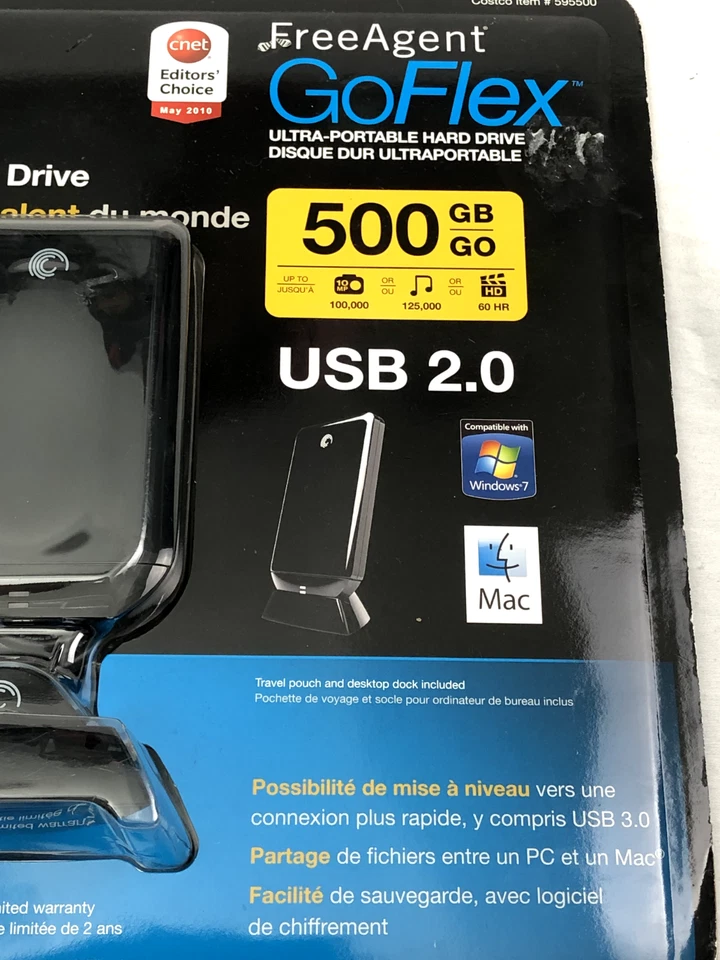 Seagate Free agent Goflex 500gb bundle USB 2.0 Mac & Windows 7 New - Image 2 of 4