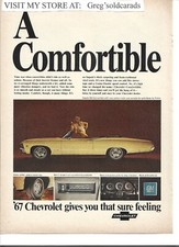 Original 1967 Chevrolet Impala Ss Vintage Print Ad A Comfortible.