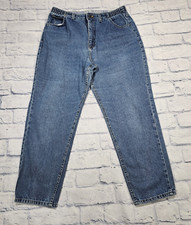 Lee WOMENS SIZE 14 Jeans Blue High Waist Tapered Mom Made In USA Retro VINTAGE