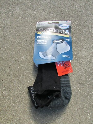 Thorlos Experia Thin Cushion Running Low Cut Socks, Black Tiger Micro Mini 9-11
