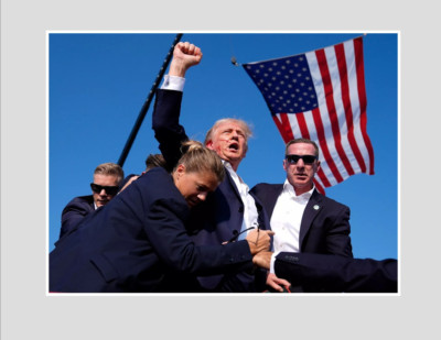 United States President Donald Trump After Shooting Picture Photo Poster 24x36