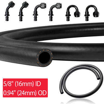 5/8'' Fuel Line Hose NBR Rubber With 5/8'' 6Pc Push Lock Hose Fitting 15FT-25FT