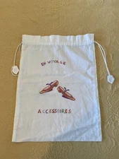 Embroidered Shoe/Accessory Bag White