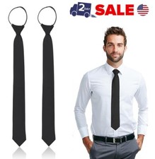 Adjustable Zipper Pre-tied Ties Neck Tie for Wedding Graduation School Uniforms