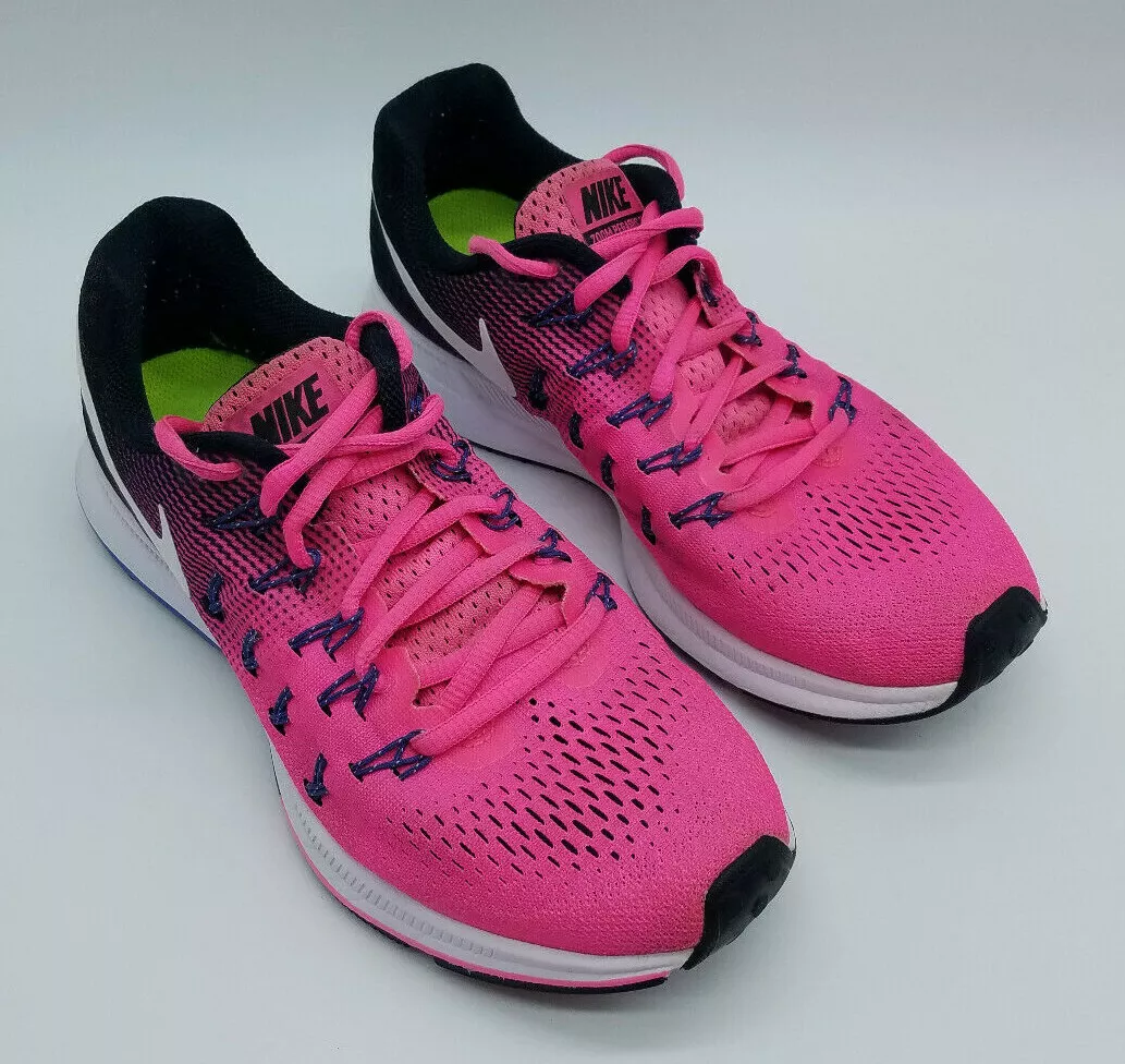 Inhibir Final Alfombra Nike Zoom Pegasus 33 Women&#039;s Running Shoes Pink/Black 831356-600 Size  7 | eBay