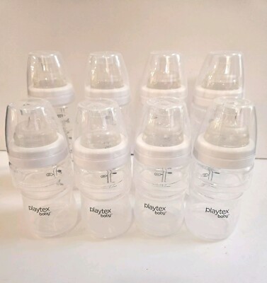 Playtex Nurser Drop In Bottles W/ Lids, 4oz (4), Oz (4) Bottles