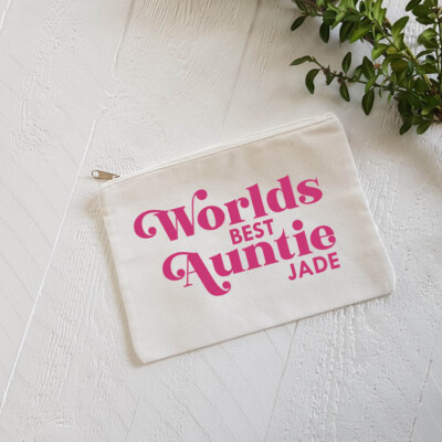 Personalisierter Reißverschlussbeutel Weltbeste Tante Nichte Neffe Geschenk