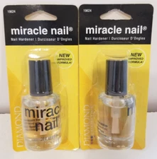 2 Diamond MIRACLE NAIL Hardener Clear Coat Treatment Polish New Impoved Formula