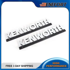 Pair(2) Chrome Kenworth Truck 14" Wordmark Emblem Name Plate Logo Plastic