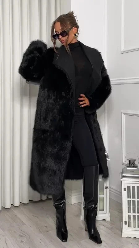 Zara Reversible Double Faced Faux Fur Coat SIZE M Ref 6318/278/800 thumbnail 11