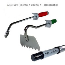 Set aus Rillenfix - Fugenkratzer Beetfix + Teleskopstiel , Unkrautkratzer