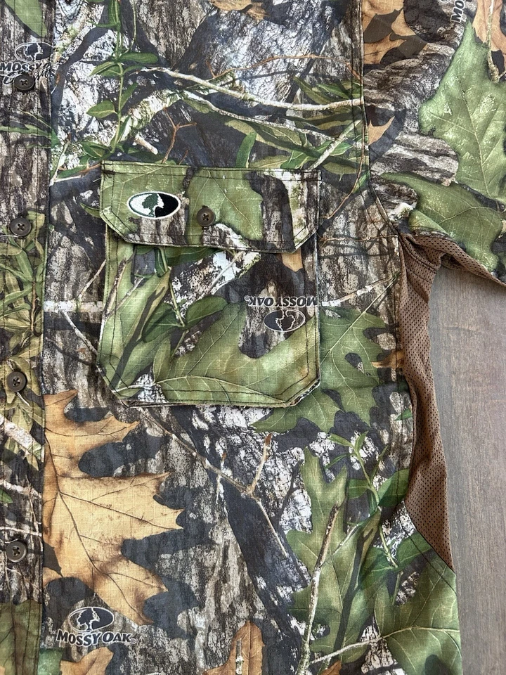 Mossy Oak Outdoors Camo Button Down Hunting Shirt Men’s Medium Breathable - Image 2 of 4