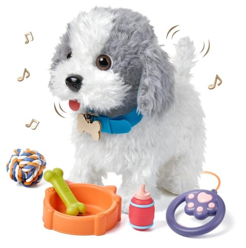 Walking Barking Toy Dog with Remote Control Leash, Plush Puppy Electronic