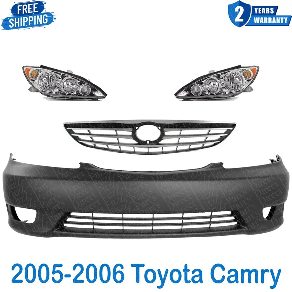 Conjunto de luz de parachoques delantera imprimada y luz principal para Toyota Camry 2005-2006 Foto 2 de 4