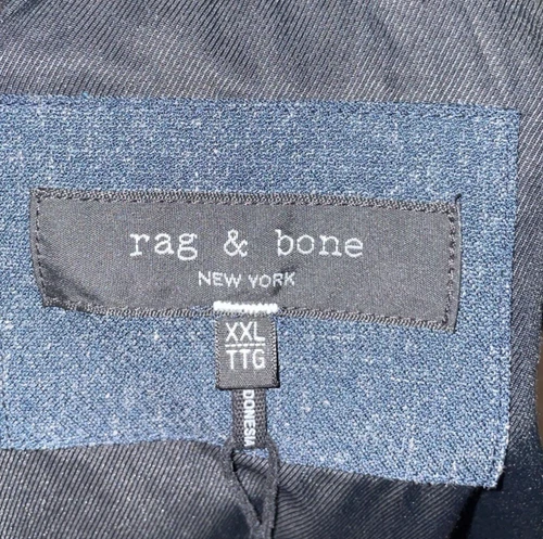 NEW Rag & Bone Phillips Navy Speckled Zip Up Jacket Sz 2XL NWT $598 image 12