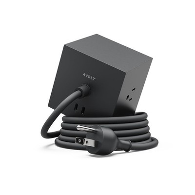 AVOLT Square 1 Magnetic Power Cube   Power Strip Cube, 3 AC Outlets, 2 Ports,