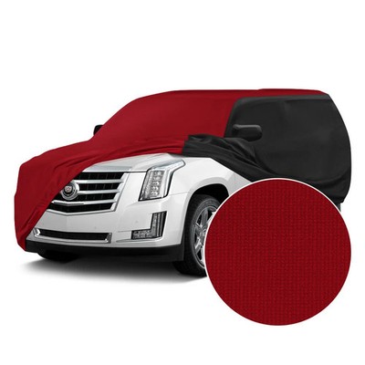 For Volkswagen EuroVan 95 Satin Stretch Indoor Pure Red Custom Car Cover w Black