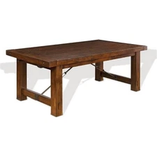 Sunny Designs Tuscany 42" Traditional Wood Extension Table in Medium Brown