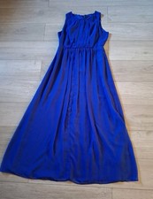 Definitions Cobalt Royal Blue Sheer Maxi Dress Party Wedding Holiday UK16