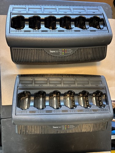 Motorola IMPRES WPLN4121BR 6-Bay Charger Lot of 2 XTS2500 XTS5000 HT1250 OEM