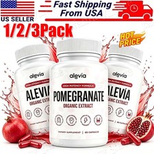 3Pack Alevia Pomegranate Capsules 60ct Organic Extract Antioxidant