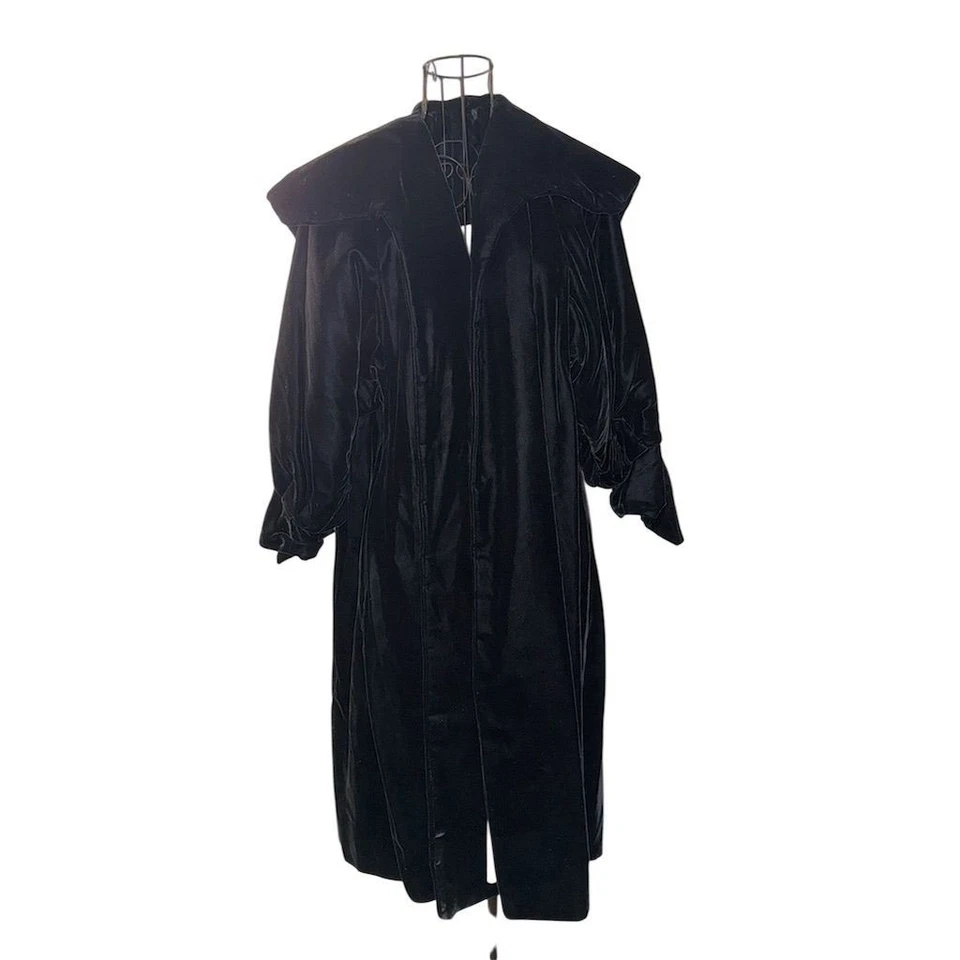 Casaco de ópera feminino vintage veludo preto M formal comprimento médio steampunk década de 1960 - Imagem 3 de 4