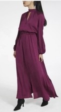 Milly Emmie silk maxi dress. Side slits. Tie neck. Elastic waist. SZ 2. 695