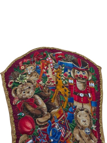 Handmade Quilted Embellished Christmas Wall Door Hanging Stocking 35¼" x 20" - Picture 2 of 15