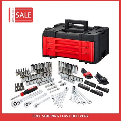 CRAFTSMAN 242-Piece Standard SAE and Metric Polished Chrome Mechanics Tool Set
