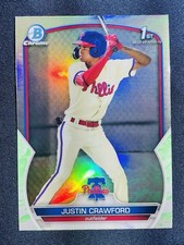 2023 Bowman Chrome Prospects Justin Crawford Lunar Glow Refractor 1st RC #BCP-3