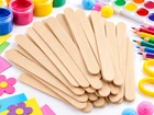 100 Jumbo Wooden Lolly Sticks 150mm x 18mm Birchwood Craft Model Making