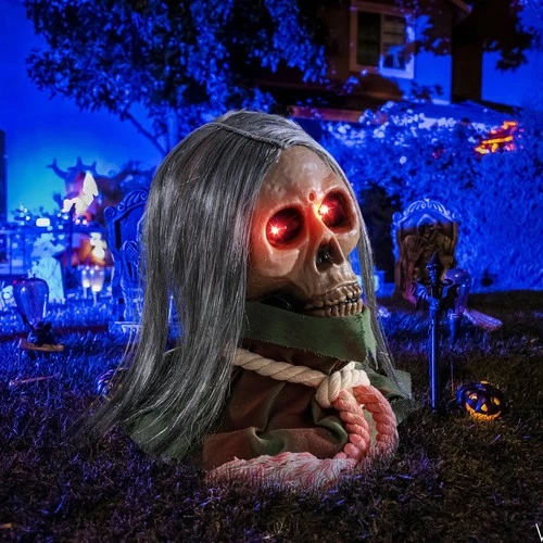 Halloween Outdoor Decorations,Animated Scary Walking Skeleton Decor with Cree... - Picture 5 of 7