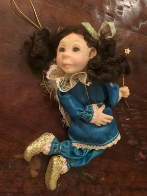 Vtg Jacqueline Kent Collection Hanging Fairy Godmother Doll Black Hair Giftcraft