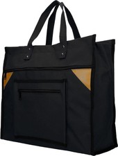 Canvas Wide Black Shopping Bag