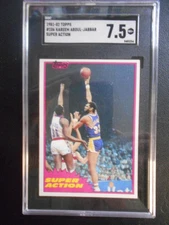 1981-82 Topps Set Break Kareem Abdul-Jabbar #106 Super Action Lakers SGC 7.5
