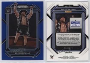 2023 Panini Prizm WWE Blue Prizm /199 Brock Lesnar #151