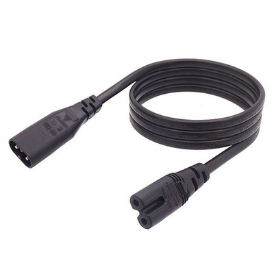 Power Supply Cord 2Prong C7 to C8 Extension Cable Elbow AC Charger Cable For TV 