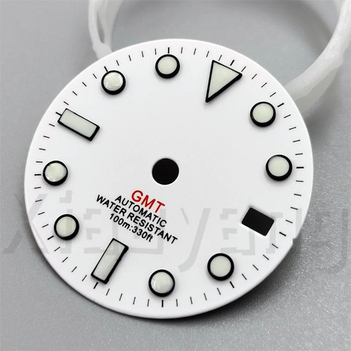 Esfera de reloj brillante esfera negra blanca azul verde azul rojo naranja GMTText negro dorado - Imagen 38 de 48