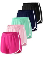 5 Pack Girls Athletic Shorts for Kids Youth Teen Sports Dolphin Quick Dry