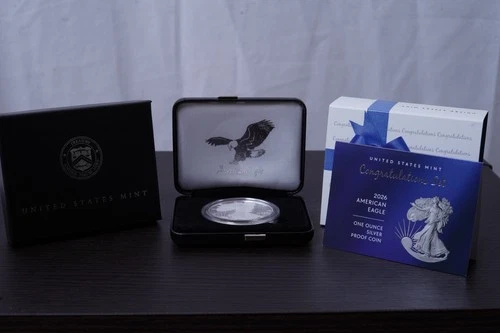 2026-P  Proof American Silver Eagle 1 oz .999 Silver w/ Box Congratulations Set